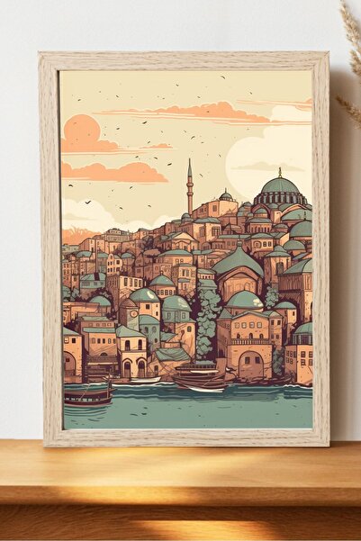 Luna Marissa Καλλιτεχνική αφίσα της Κωνσταντινούπολης - Διακοσμητική αφίσα πό...