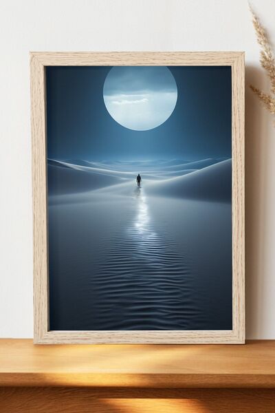 Luna Marissa Αφίσα με σκηνικό της σελήνης - Αφίσα τοίχου από φωτεινό χαρτί χω...