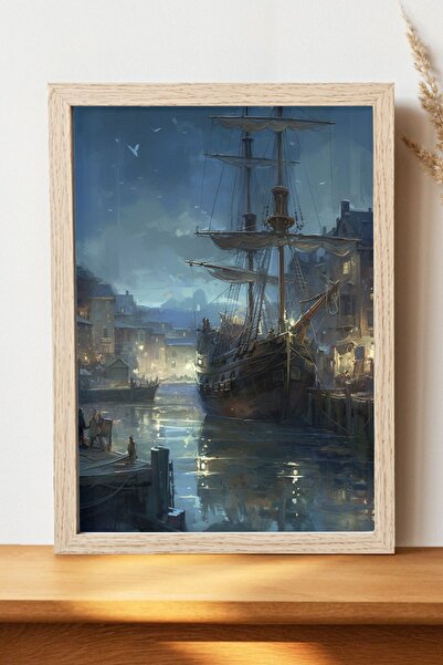 Luna Marissa Εικονογράφηση αφίσα πλοίου - Αφίσα ψηφιακής τέχνης από χοντρό χα...