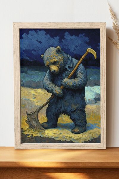 Luna Marissa Αφίσα Van Gogh Bear - Ψηφιακή αφίσα τέχνης από χοντρό χαρτί χωρί...