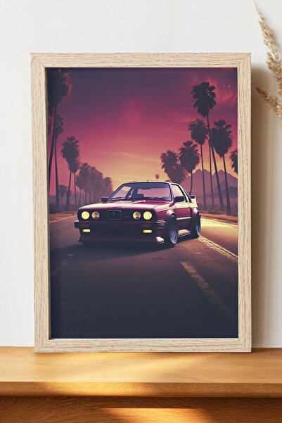 Luna Marissa Αφίσα σκηνικού BMW E30 - Αφίσα αυτοκινήτου από φωτεινό χαρτί χωρ...