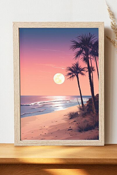 Luna Marissa Αφίσα με τοπίο παραλίας της Αμερικής - Αφίσα τοίχου από γυαλιστε...