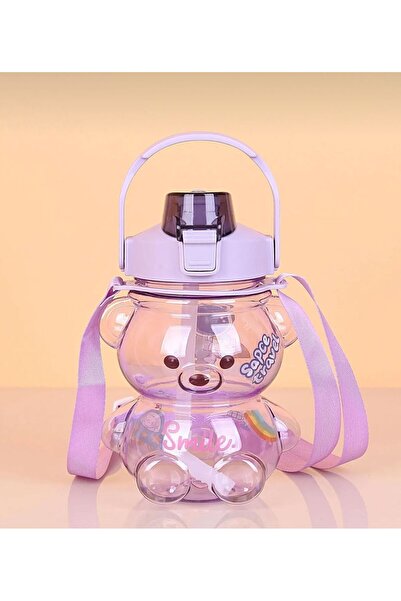 M Mimoza Park Smile Ayıcık Model Su Matarası Su Şişesi Suluk 1000ml Bpa Içerm...