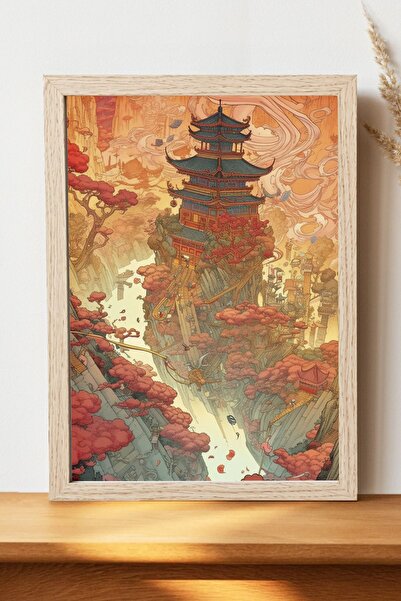 Luna Marissa Αφίσα με κινέζικο τοπίο - Αφίσα ψηφιακής τέχνης από χοντρό χαρτί...