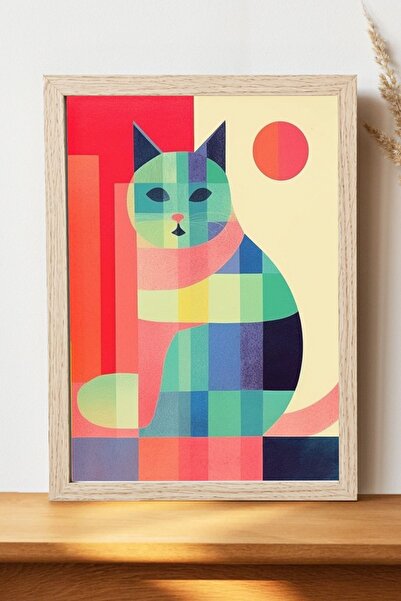 Luna Marissa Μίνιμαλ αφίσα γάτας - Αφίσα τοίχου από γυαλιστερό χαρτί χωρίς πλ...