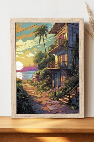 Luna Marissa Αφίσα ηλιοβασιλέματος στο τοπίο - Αφίσα τοίχου από γυαλιστερό χα...