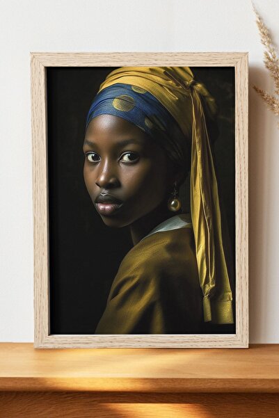 Luna Marissa Αφίσα με κορίτσι με μαύρα σκουλαρίκια - Αφίσα ψηφιακής τέχνης απ...