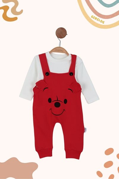 Gebelog Long Sleeve Baby Salopette with Bear Figure and Ears