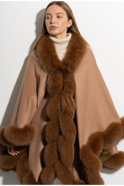 janbely Camel Color Poncho