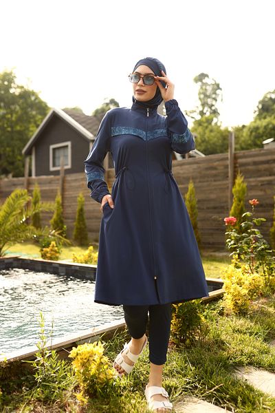 ButikKardelen Νέα σεζόν Camelya Hijab μαγιό - Four Pieces 10366