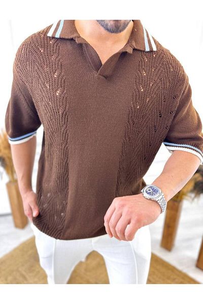 elkumoda Μπλουζάκι Polo Neck Breathable Cotton Oversize
