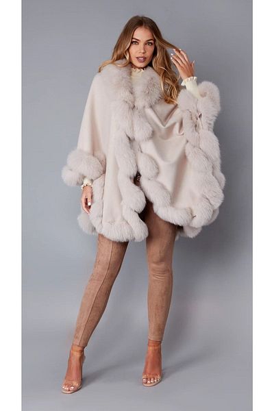 janbely Beige Poncho