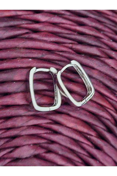 misstakıjewerly STEEL SILVER COLOR RECTANGULAR EARRING