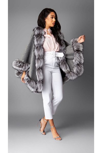 janbely Gray Poncho