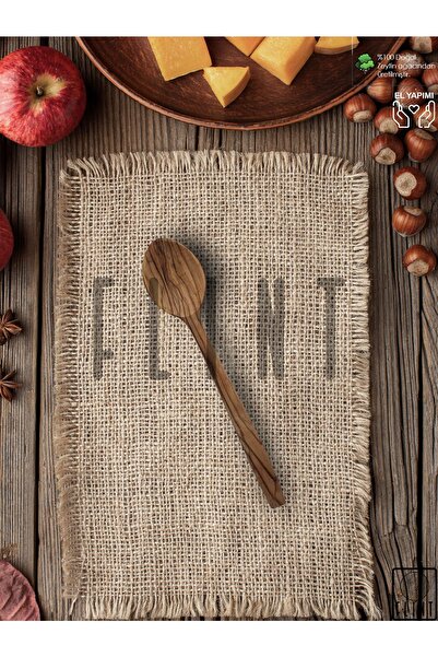 FLINT Zeytin ağacı el yapımı tahta ahşap kaşık tatlı şeker mama kaşığı mutfak...