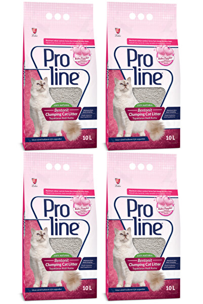 Pro Line Bebek Kokulu Topaklanan Kedi Kumu 10 Lt X 4 Adet
