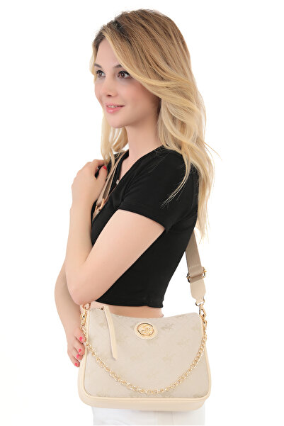 Beverly Hills Polo Club حقيبة كتف نسائية بيج 05BHPC8037