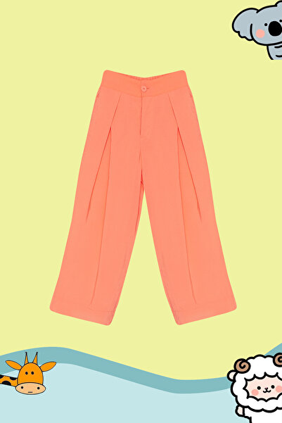 TRENDYOLKIDS Orange Girl's Wide Leg Woven Trousers - TKDSS24PL00008
