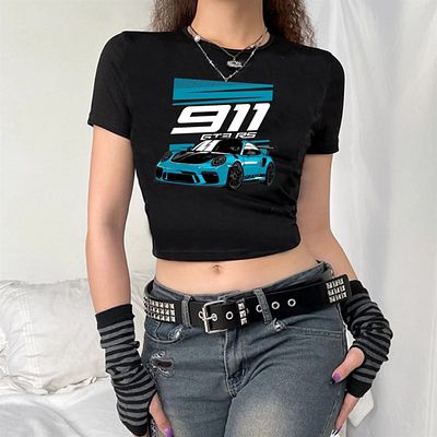 Touz Moda 911 Stars Printed Black Crop