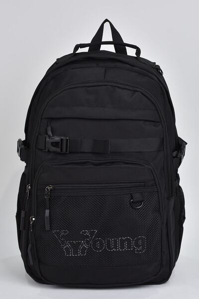 ELATAE Unisex Multi-Eye Daily Travel School Backpack Black 51535