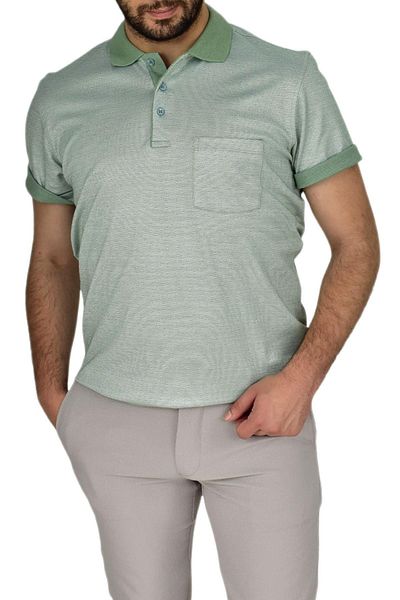 Raymons Мъжка тениска с жакардово поло яке - R7520 BGL-ST03793