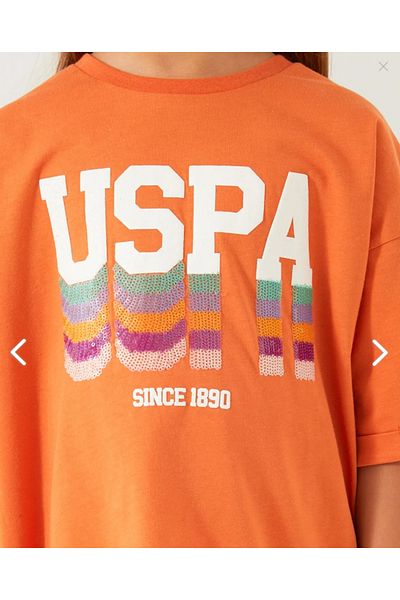 U.S. Polo Assn. US1405-4 Costum cu bretele pentru fete cu pantaloni scurți