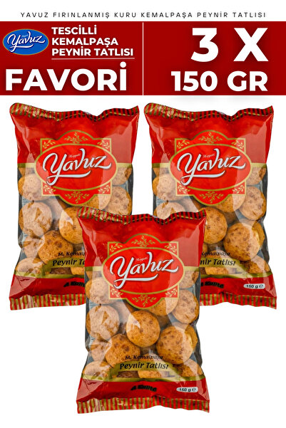 Yavuz Süt Mamülleri Favori 3'lü Çift Fırınlanmış Kuru Büyük Peynirli Tescilli Kemalpaşa Tatlısı Avantaj Seti 3 x 150gr