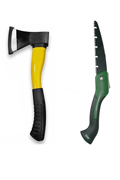 CAMPING TIME Balta Fiber Kaydırmaz Saplı Kamp Baltası Katlanabilir Testere ikili Set