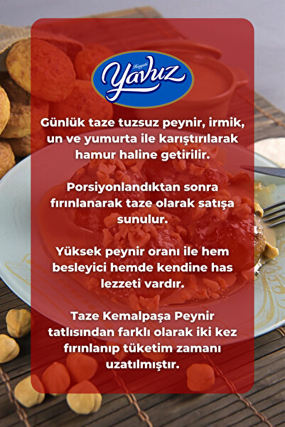 Yavuz Süt Mamülleri Favori 6'lı Çift Fırınlanmış Kuru Büyük Peynirli Tescilli Kemalpaşa Tatlısı Avantaj Seti 6 x 150gr