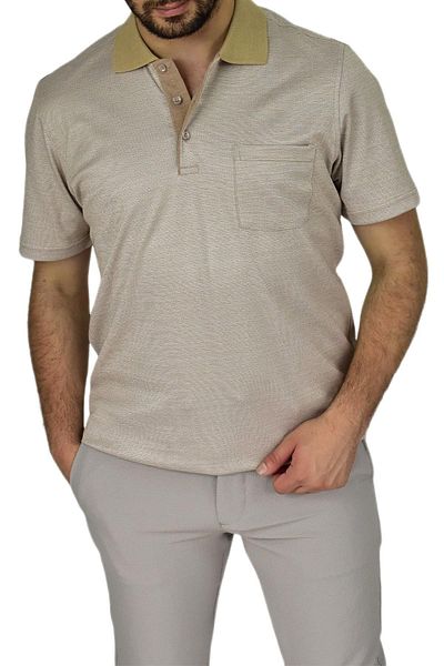 Raymons Tricou pentru bărbați cu gât polo jacquard - R7520 BGL-ST03793
