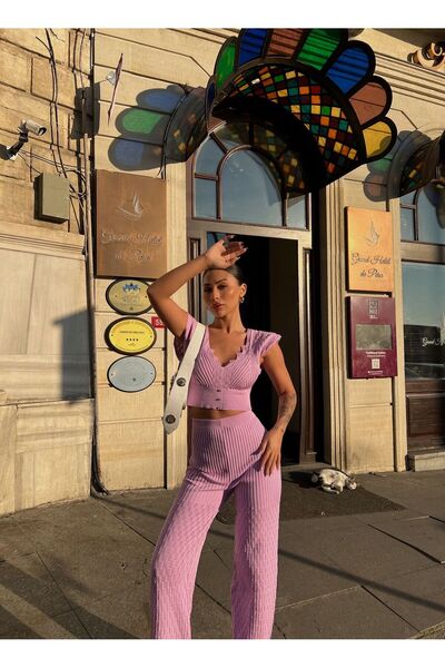 Nova Crop Bluz Pantolon Kadın Alt Üst Takım