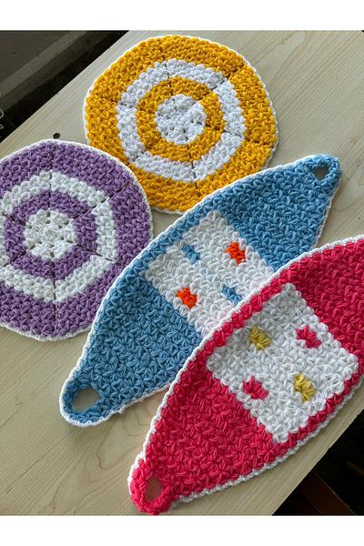 TUTUYA TEXTIL 4 Pieces Mixed Color All Trend Hand Knitted