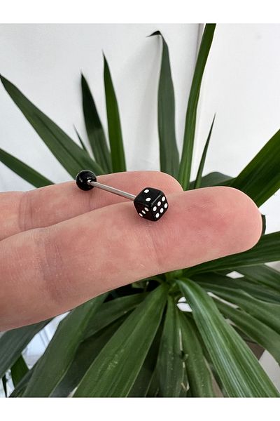 Karınca Piercing Black or White Dice Tongue Piercing - Ant Piercing