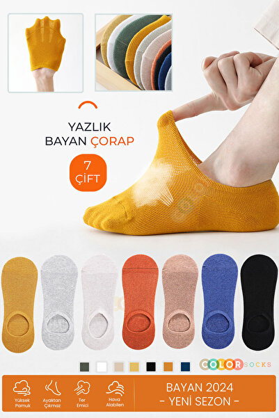 Color Socks Pantofi sport de damă - Set de 7 perechi de șosete de vară