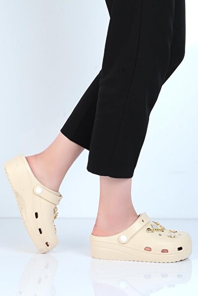 Apella E800-6 Fiesta Beige Eva - Women's Stone Detailed Daily Slippers