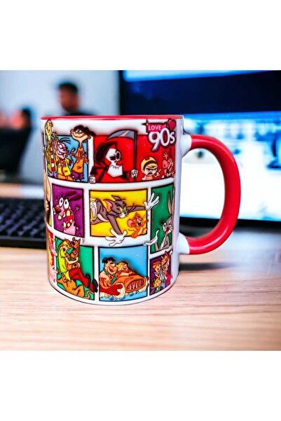 mug shop 90 قطعة من الأفلام المخططة - أكواب بتصميم توم وجيري، سكوبي دو، فلينتستون وبونز باني