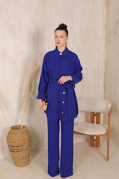 Melike Tatar 32-2002 Model SAKS Crepe Shirt Set