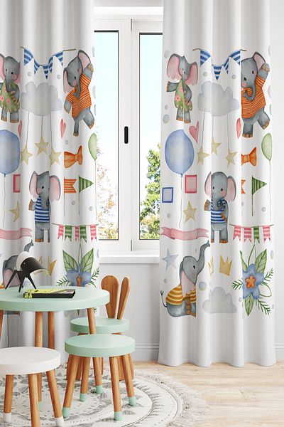 Bertille Home Κουρτίνα φόντου μονόφυλλου παιδικού και βρεφικού δωματίου