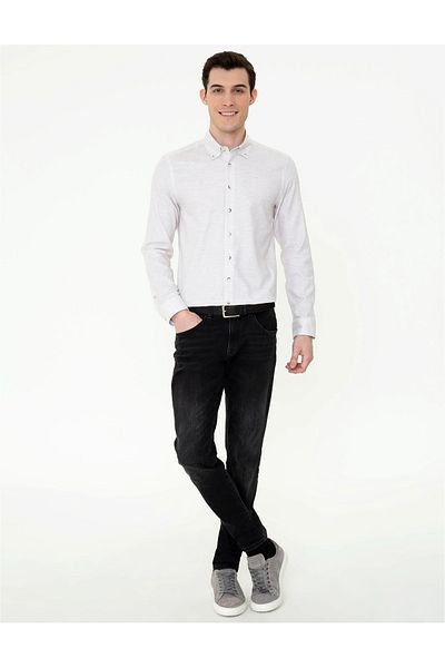 Pierre Cardin Μακρυμάνικο μπεζ πουκάμισο Slim Fit