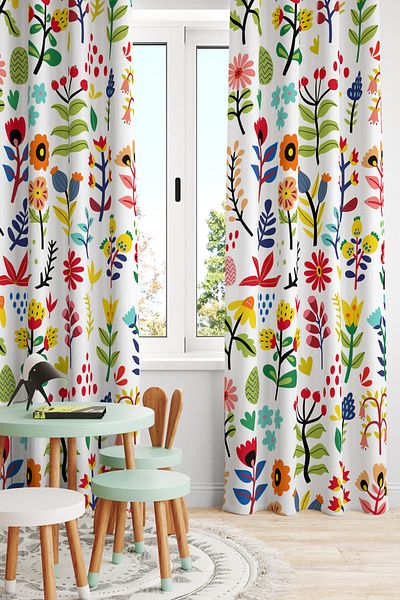 Bertille Home Single Wing Kids and Baby Room Background Curtain