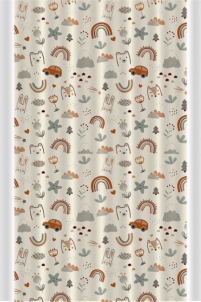 Bertille Home Single Wing Kids and Baby Room Background Curtain
