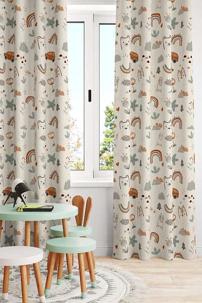 Bertille Home Single Wing Kids and Baby Room Background Curtain