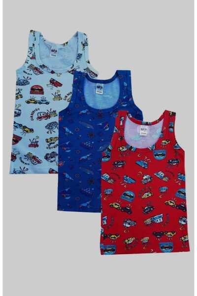 GÜMÜŞ erkek çocuk desenli atlet 3-4 yaş 2num.