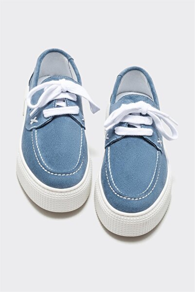 Elle Shoes Mavi Deri Kadın Günlük Ayakkabı