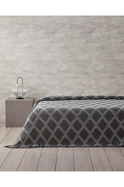 English Home Anthracite Morgan Cotton Polyester Double Bedspread
