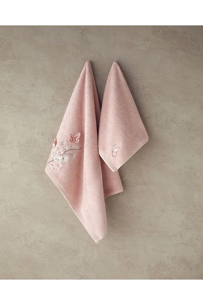 English Home Set prosoape de față din bumbac Mariposa roz
