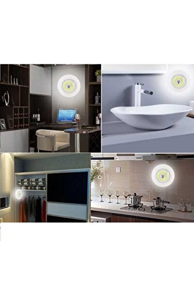 Dalian Home Uzaktan Kumandalı 3 Lü Spot Led Lamba Kablosuz Pilli Işıldak Mutf...