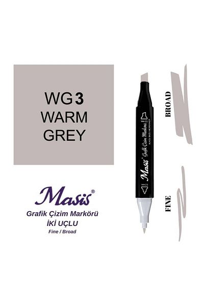 Masis WG3 Model Double Ended Hot Gray Graphic Stylus