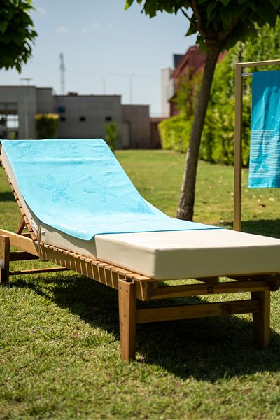 Menderes Home منشفة الشاطئ Turquoise Star Bukle - مجموعة القطن