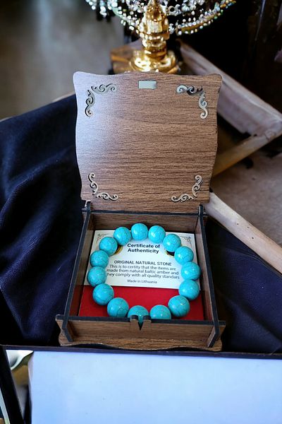 MGA DOĞAL TAŞ Turquoise Turquoise Bracelet - 14 mm Large Size Stone